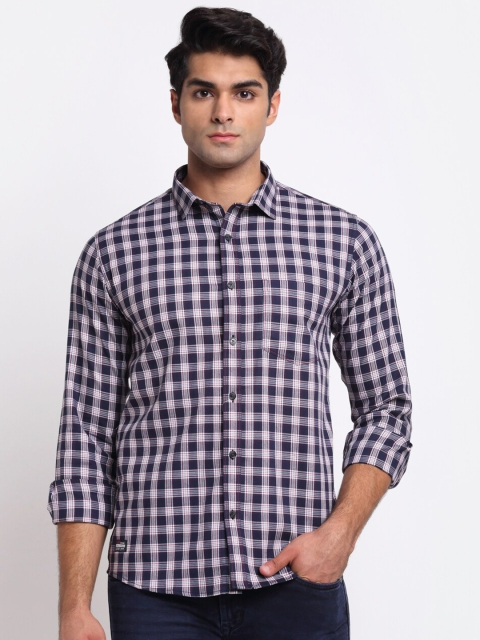 

La Mode Men Blue Slim Fit Checked Casual Shirt