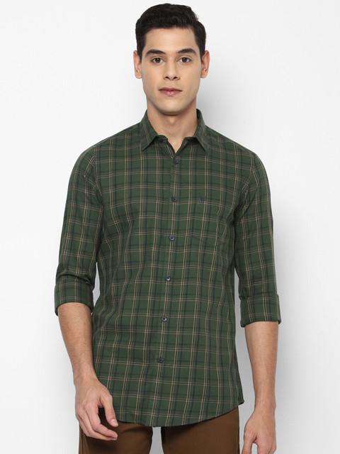 

Allen Solly Men Green Slim Fit Checked Casual Shirt
