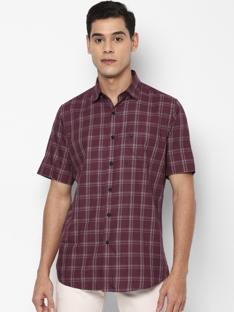 

Allen Solly Men Maroon Cotton Slim Fit Checked Casual Shirt