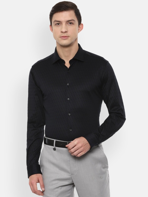 

Van Heusen Men Black Slim Fit Printed Formal Shirt