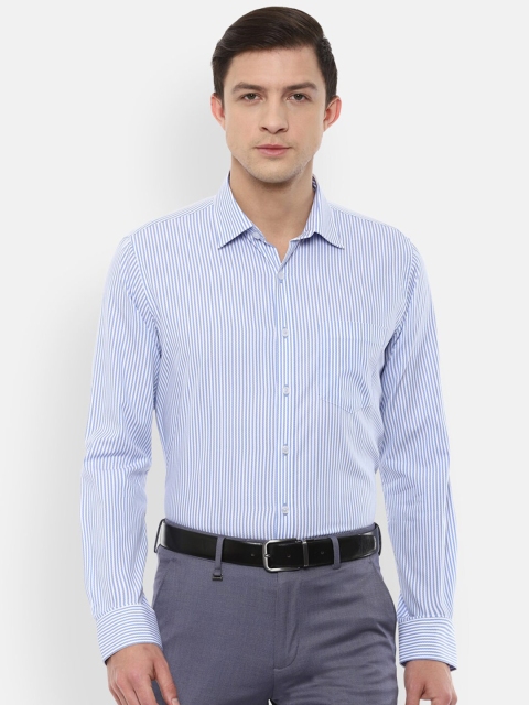 

Van Heusen Men Blue Slim Fit Striped Formal Shirt