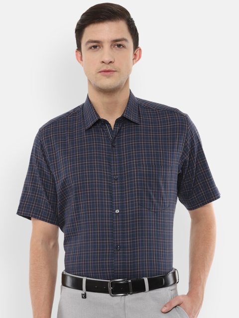 

Van Heusen Men Navy Blue Checked Formal Shirt