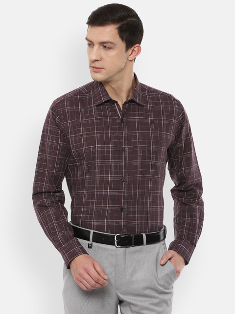 

Van Heusen Men Brown Checked Formal Shirt