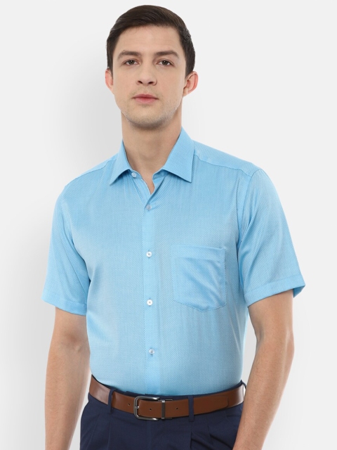 

Van Heusen Men Turquoise Blue Cotton Formal Shirt
