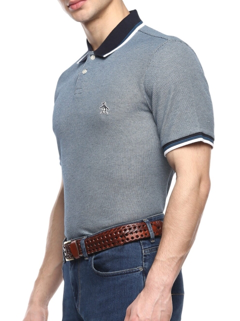 

Original Penguin Men Grey Polo Collar T-shirt