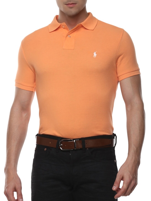 

Polo Ralph Lauren Men Peach-Coloured Polo Collar T-shirt