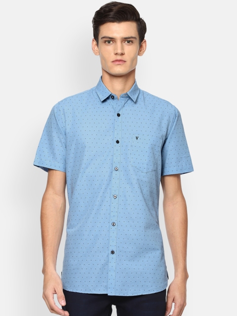 

Van Heusen Sport Men Blue Cotton Slim Fit Printed Casual Shirt
