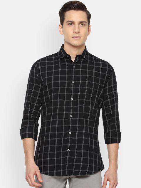 

Van Heusen Sport Men Black Slim Fit Windowpane Checked Casual Shirt