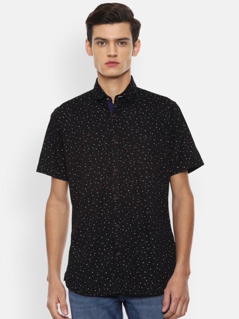 

Van Heusen Sport Men Black Slim Fit Printed Cotton Casual Shirt
