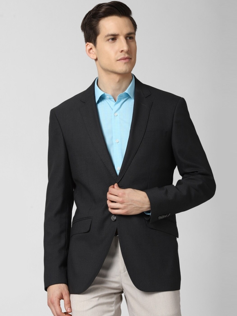 

Peter England Men Black Solid Slim-Fit Single-Breasted Blazer