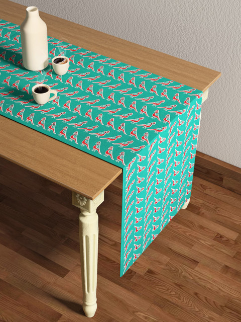 

Living scapes by Pantaloons Pink & Blue Quirky Printed Table Runner
