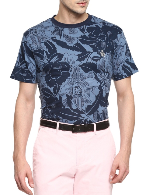 

Original Penguin Men Blue Floral Printed T-shirt