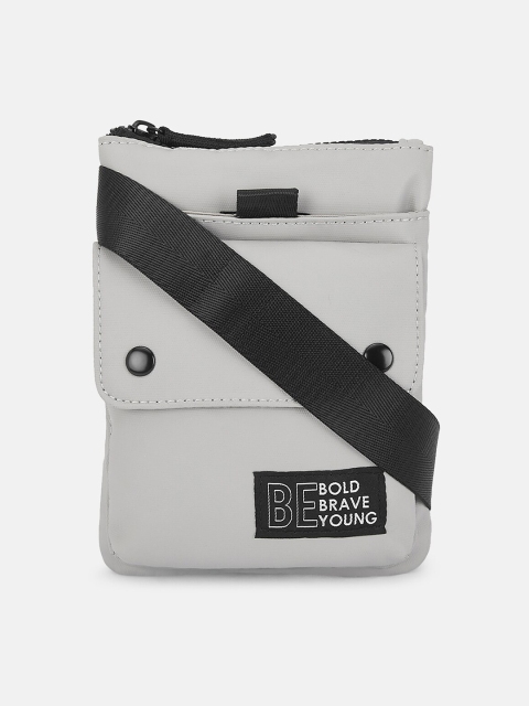 

Ajile by Pantaloons Men Grey & Black Printed Messenger Bag