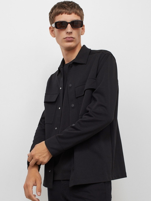 

H&M Men Black Regular Fit Shacket