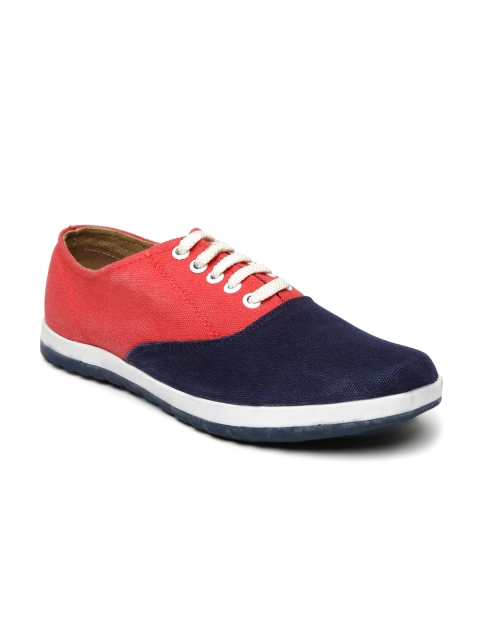 

Knotty Derby Men Navy & Coral Red Colourblocked Hooch Sneakers, Navy blue