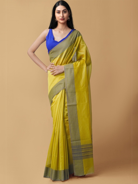 

Unnati Silks Green & Blue Woven Design Silk Blend Baluchari Saree