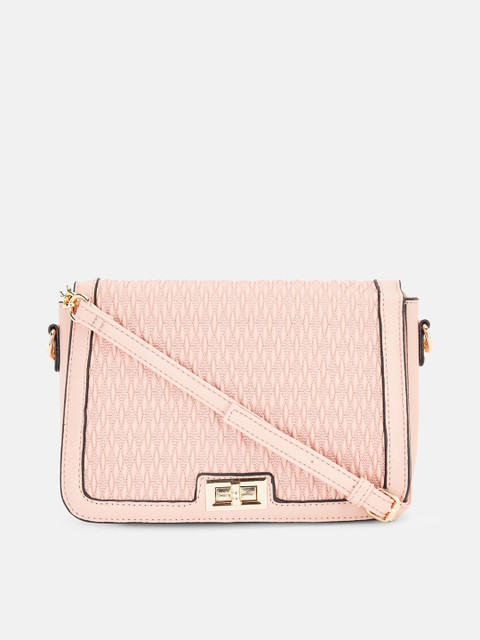 

Forever Glam by Pantaloons Pink Textured Structured Sling Bag