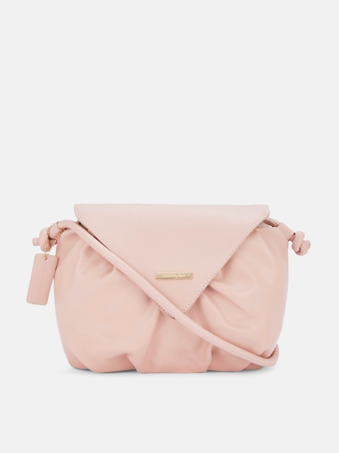 

Forever Glam by Pantaloons Pink PU Structured Sling Bag with Bow Detail