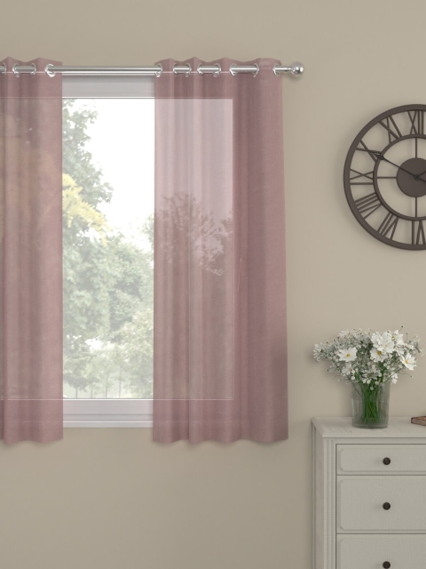 

ROSARA HOME Pink Sheer Window Curtain