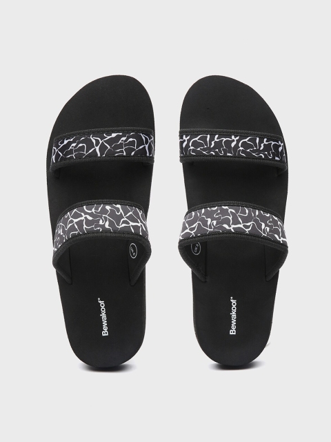 

Bewakoof Women Black Printed Open Toe Flats