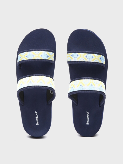 

Bewakoof Women Blue Printed Open Toe Flats