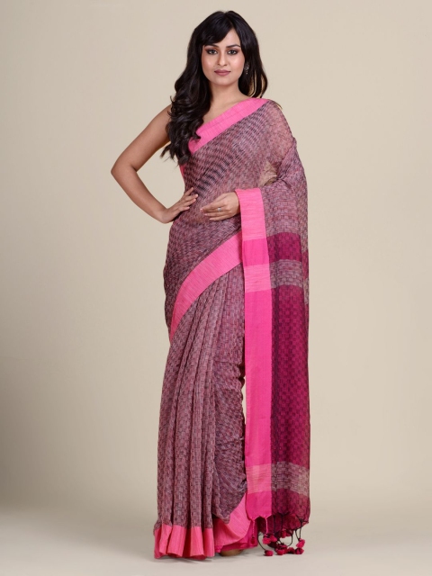 

Charukriti Pink Pure Cotton Khadi Saree