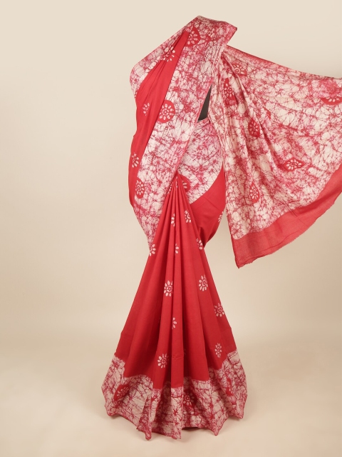 

Pothys Red & White Batik Pure Cotton Saree