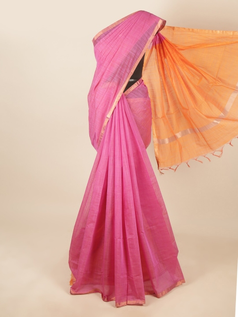 

Pothys Pink & Orange Silk Cotton Saree