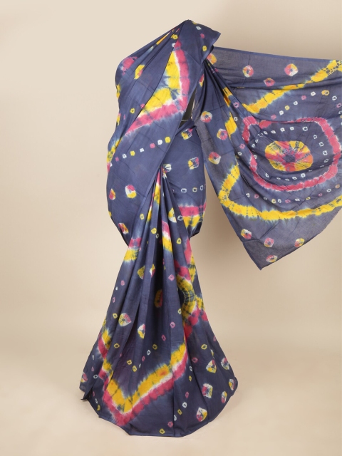 

Pothys Blue & Pink Bandhani Pure Cotton Saree