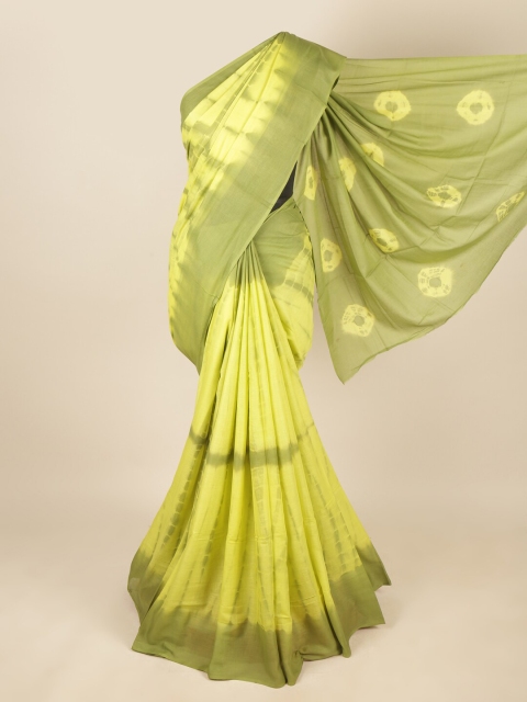 

Pothys Green & Yellow Tie and Dye Pure Cotton Saree