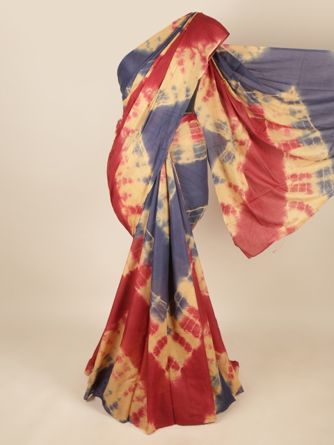 

Pothys Magenta & Blue Tie and Dye Pure Cotton Saree