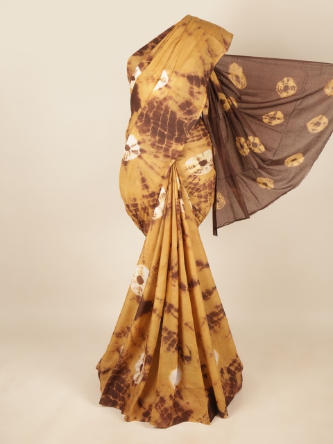 

Pothys Tan & Brown Tie and Dye Pure Cotton Saree