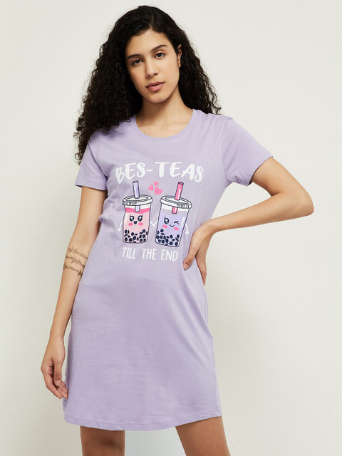 

max Purple Printed Nightdress