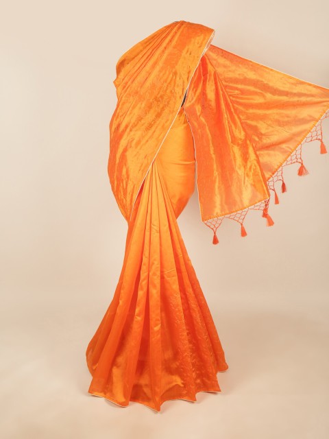 

Pothys Orange Floral Art Silk Saree