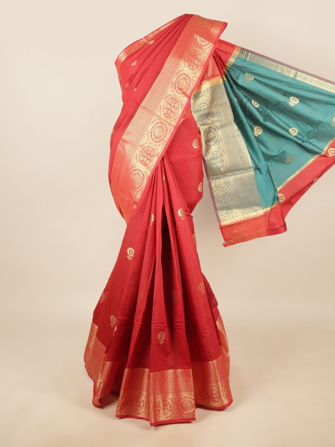 

Pothys Red & Green Woven Design Zari Saree