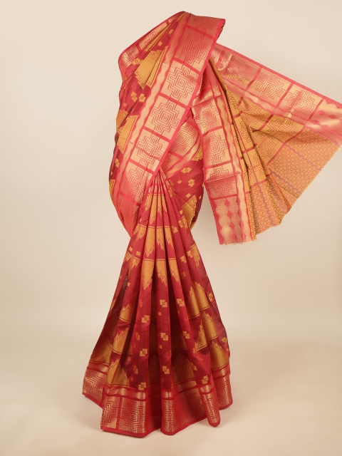 

Pothys Maroon & Yellow Woven Design Zari Saree