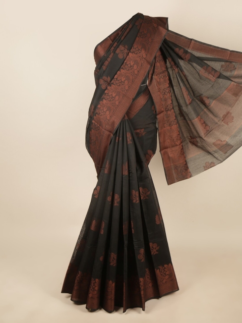 

Pothys Black & Copper-Toned Woven Design Saree