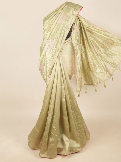 

Pothys Green & Pink Floral Art Silk Saree