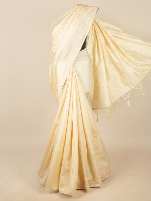 

Pothys Cream-Coloured Floral Art Silk Saree