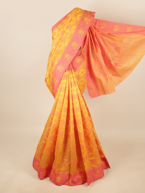

Pothys Yellow & Pink Woven Design Saree
