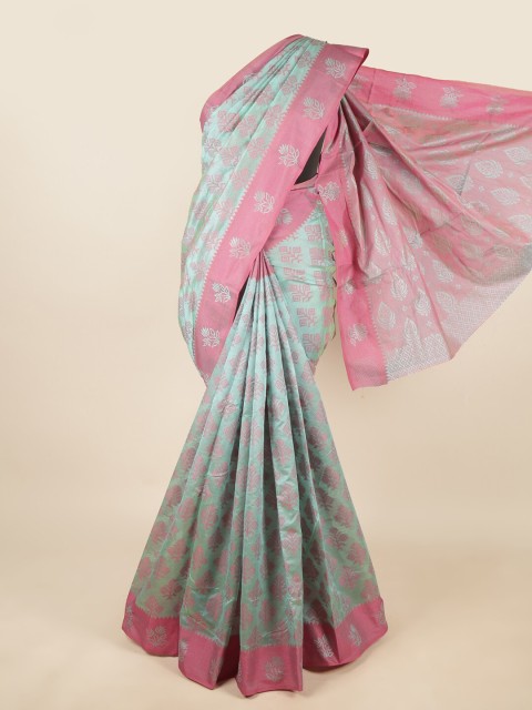 

Pothys Blue & Pink Woven Design Saree