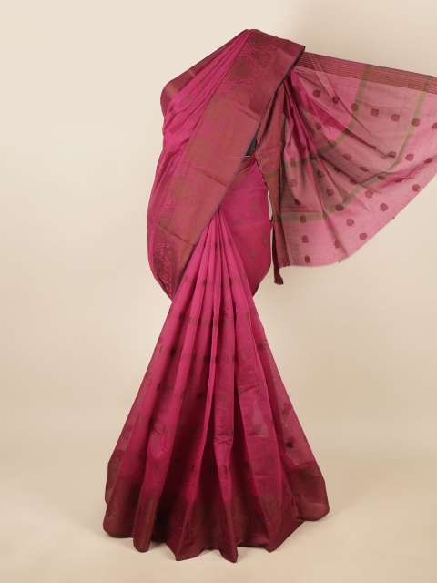 

Pothys Magenta & Brown Ethnic Motifs Saree