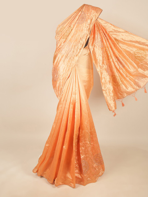 

Pothys Orange Floral Art Silk Saree