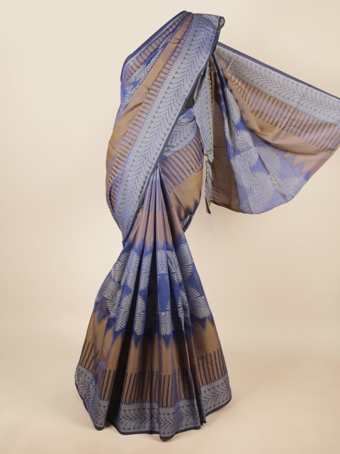 

Pothys Blue & Tan Woven Design Saree