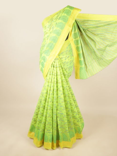 

Pothys Green & Yellow Woven Design Saree