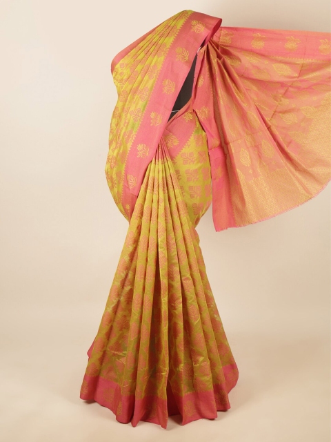 

Pothys Green & Pink Woven Design Saree