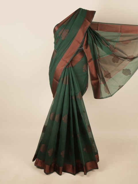 

Pothys Green & Brown Woven Design Zari Saree
