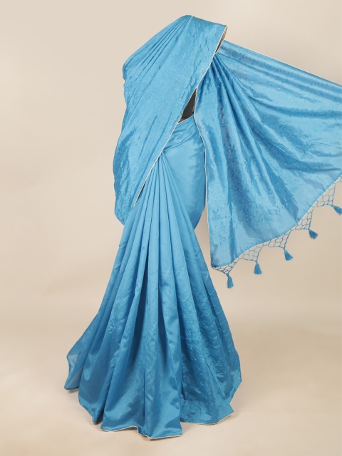 

Pothys Blue & Beige Floral Embroidered Art Silk Saree