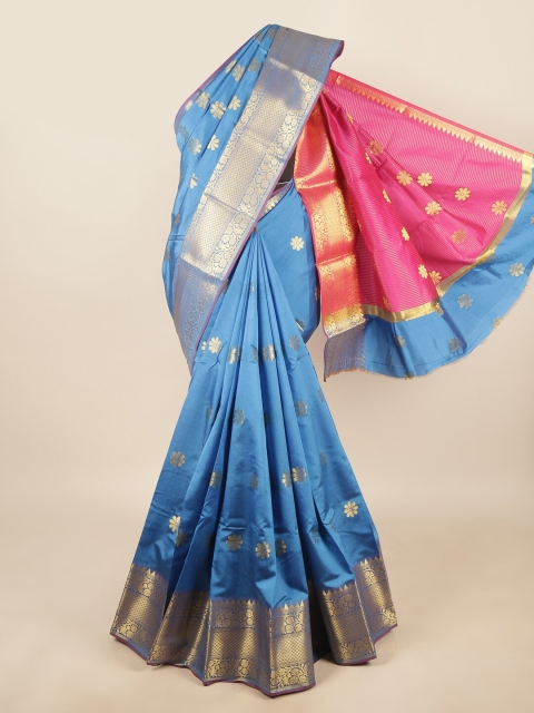 

Pothys Blue & Pink Woven Design Zari Saree