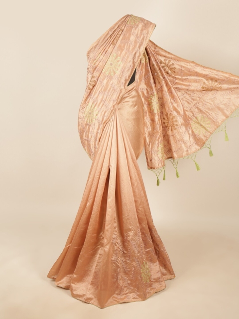 

Pothys Mauve & Gold-Toned Floral Art Silk Saree